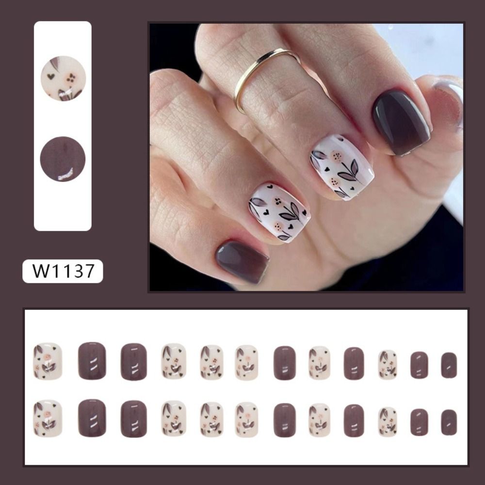 Nail Art Zebra - New Short Round False Nails Zebra