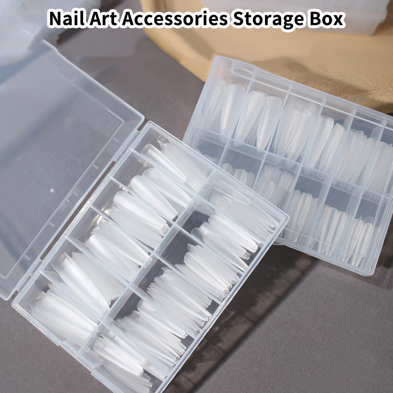 Nail Art Simple - 1pcs 12 Grids Transparent Empty Nail