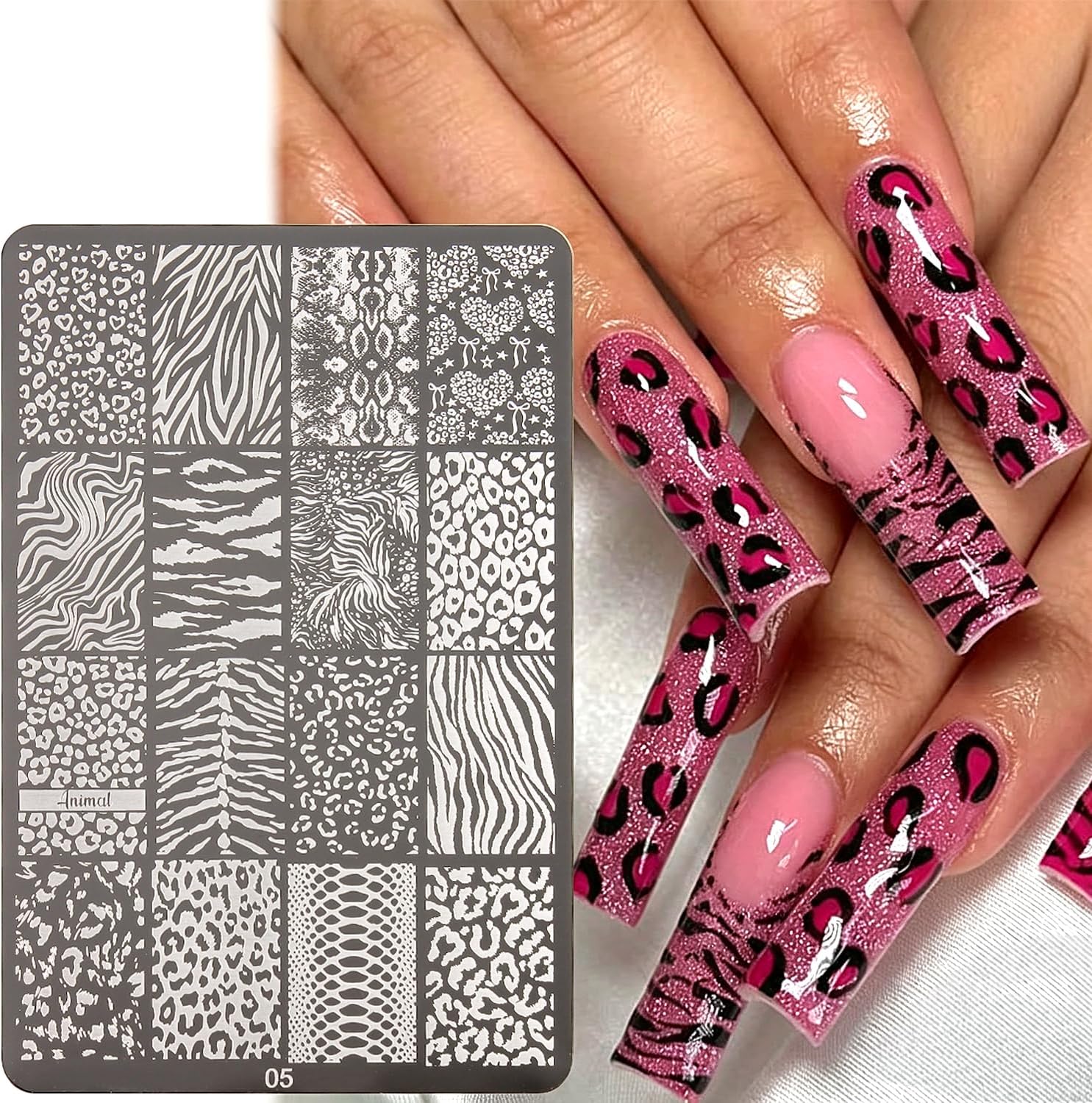 Nail Art Zebra - Animal Print Nail Stamping Plate Leopard