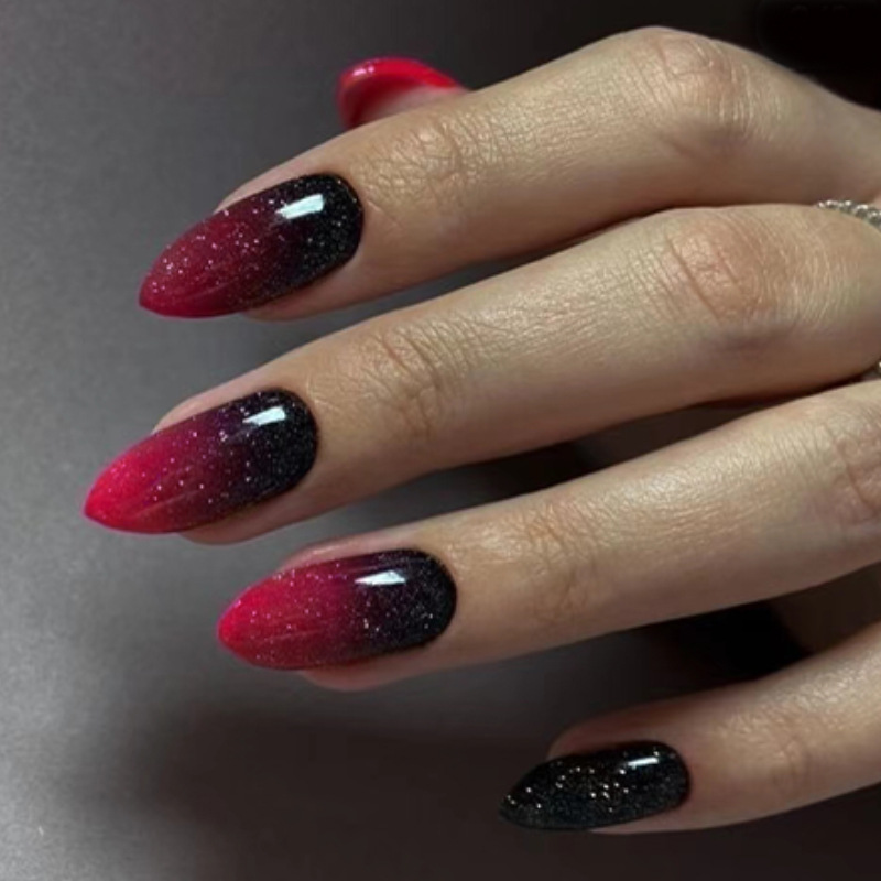 24Pcs Rose Red Cat's Eye False - đánh giá và giá Nail Art Zebra Design