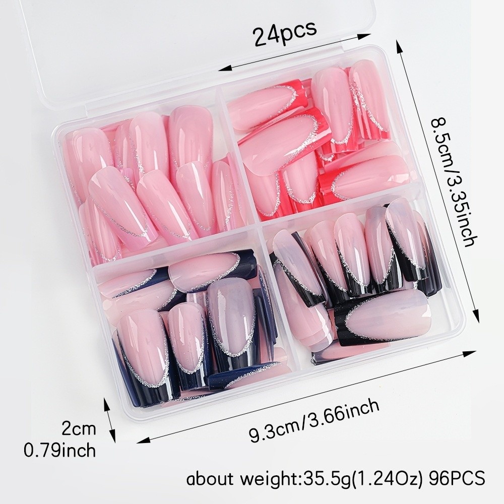 96pcs/Box Square Shape Press O - đánh giá và giá Nail Art Gliter