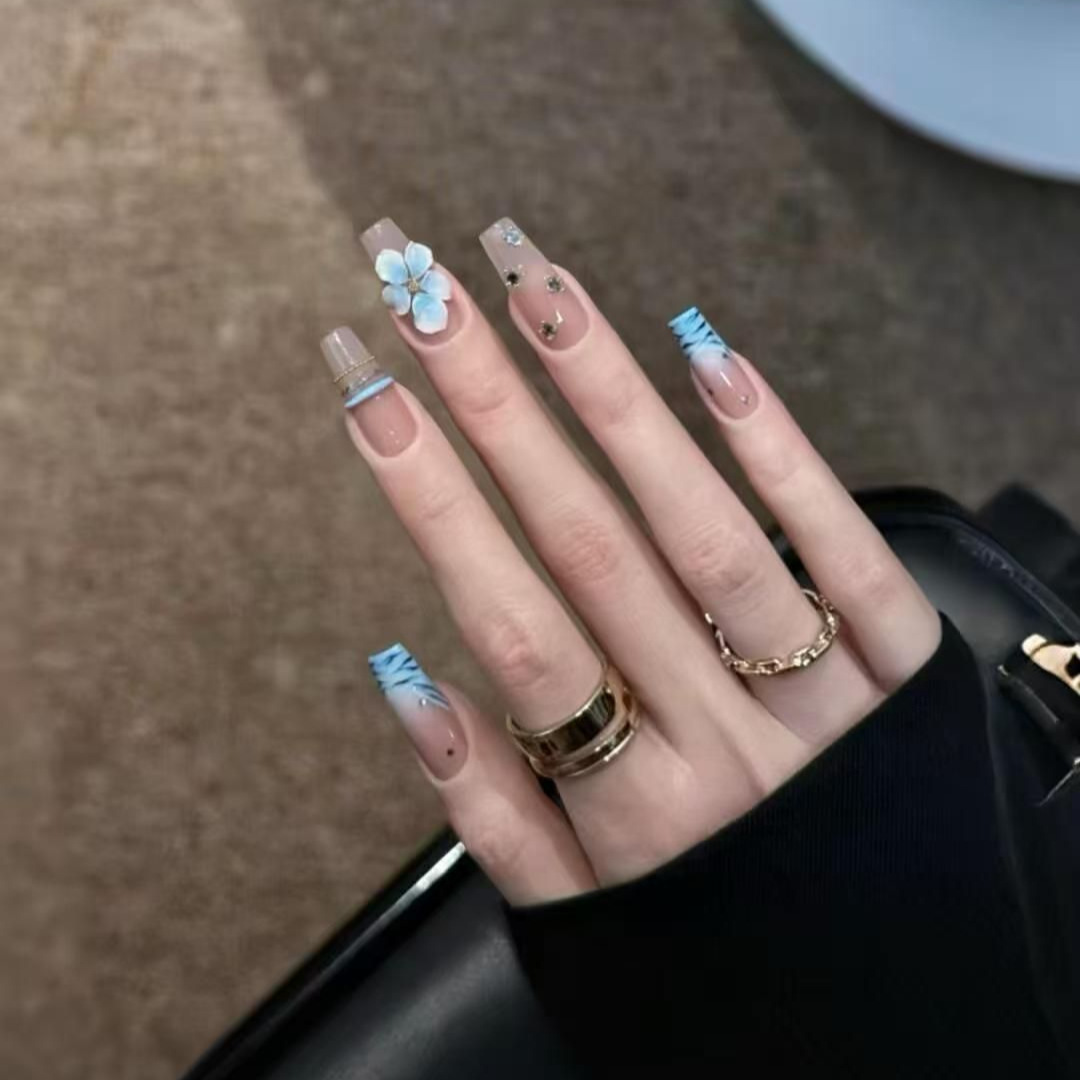 10pcs Handmade Middle Press On - đánh giá và giá Nail Art Zebra