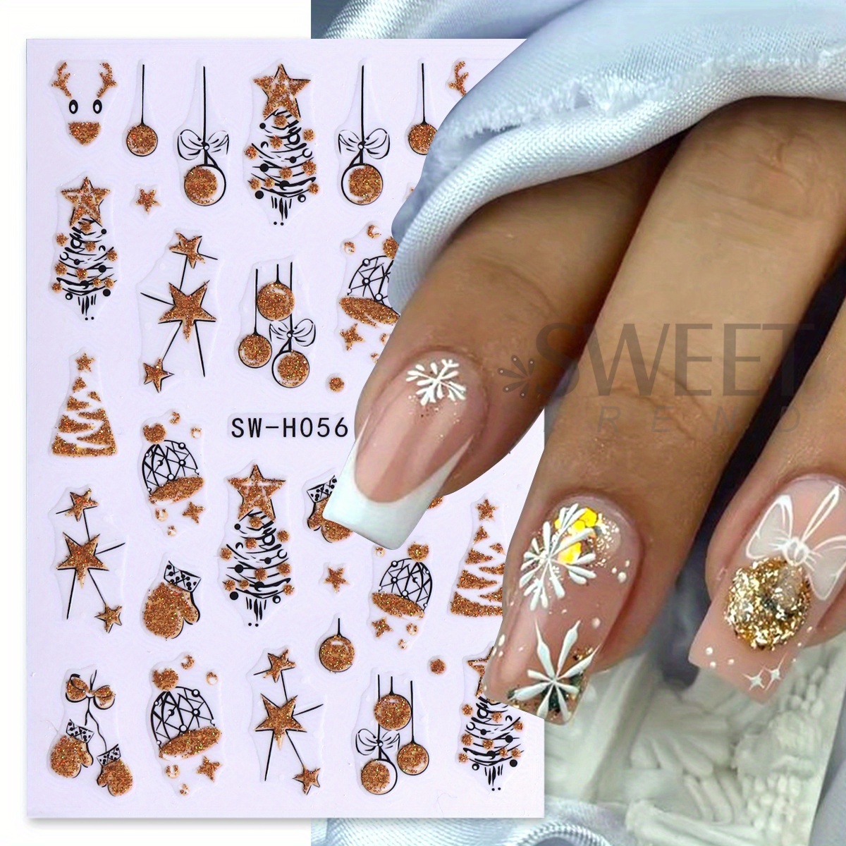 2 pcs Gorgeous Sparkly Christm - đánh giá và giá Nail Art Xmas Design