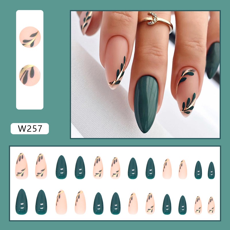 24P/Set Medium-length Almond P - đánh giá và giá Nail Art Simple