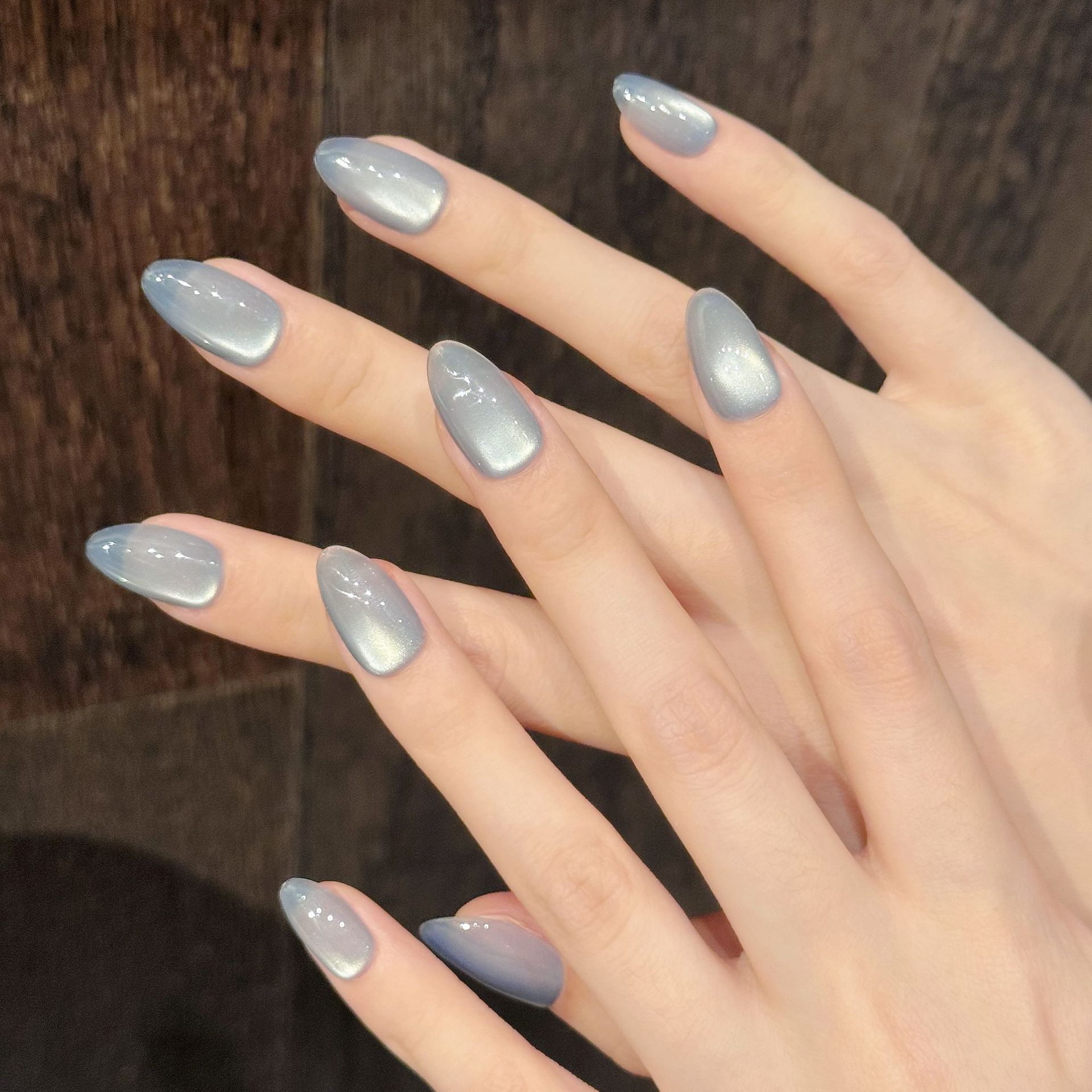 10Pcs Blue Cat Eye French Shor - đánh giá và giá Nail Art Simple