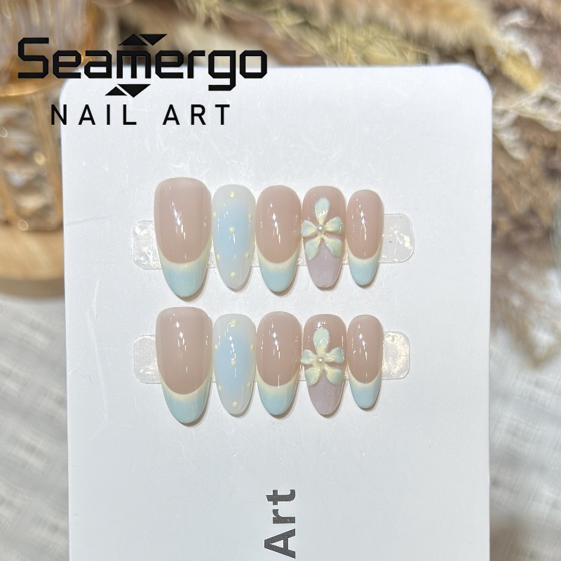 10PCS Simple Blue French Press - đánh giá và giá Nail Art Simple