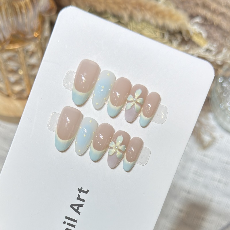 10PCS Simple Blue French Press - đánh giá và giá Nail Art Simple