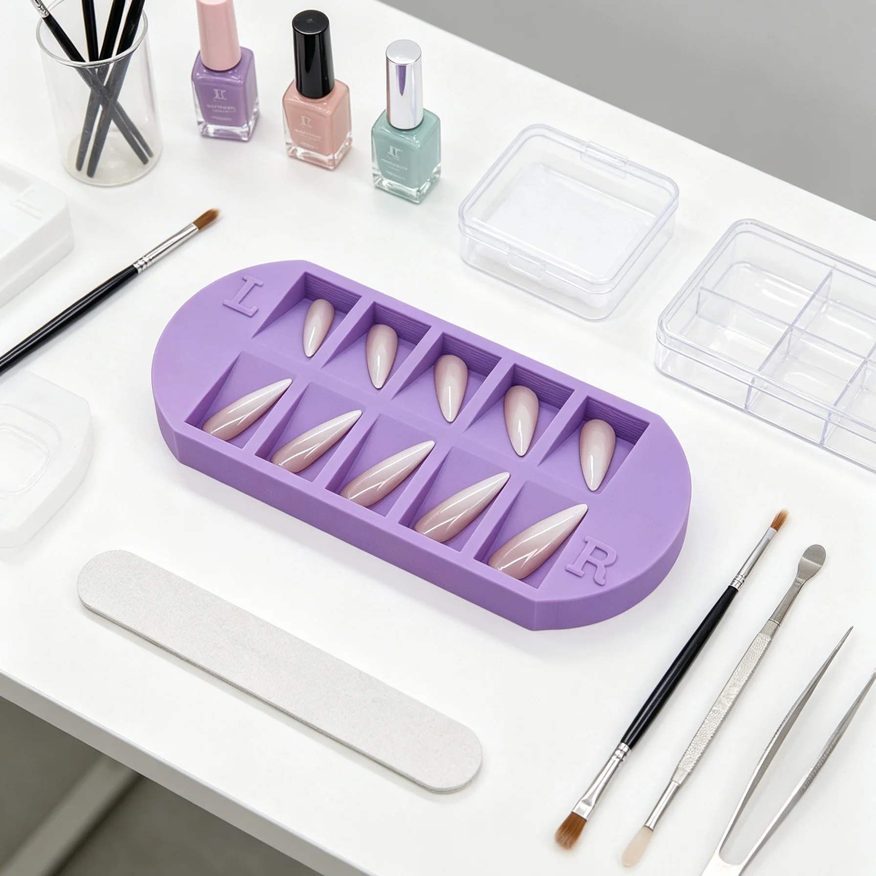 8-Grids Nail Tip Storage Tray  - đánh giá và giá Nail Art Simple