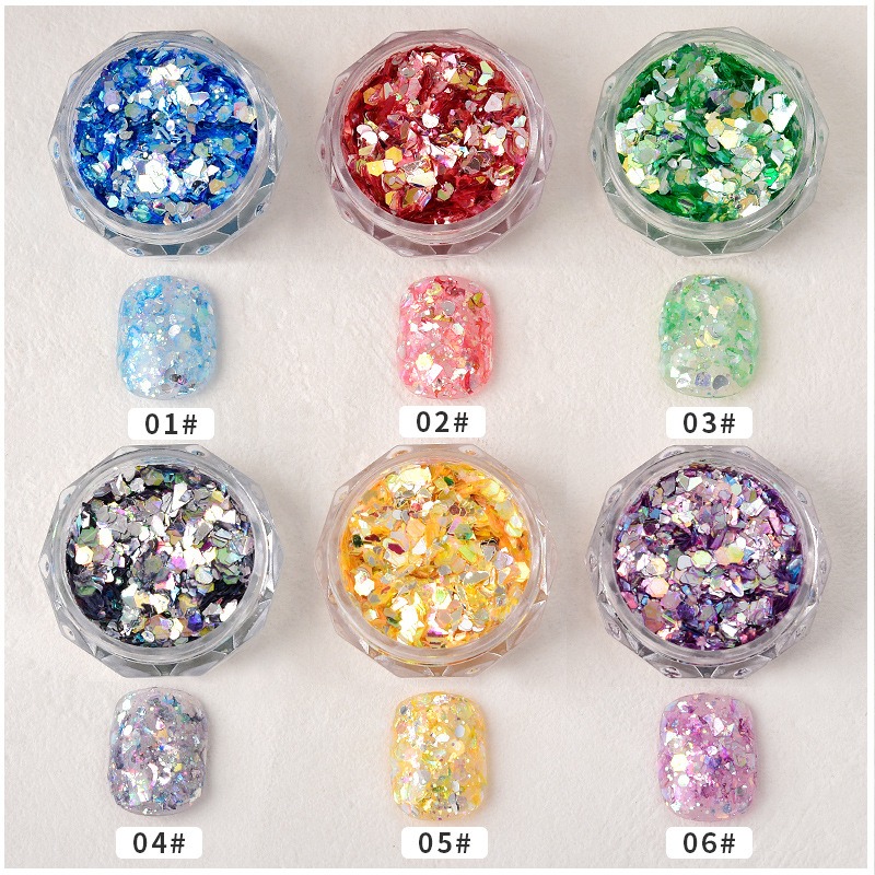 1Pc Glittering Galaxy Emerald  - đánh giá và giá Nail Art Emerald Blue