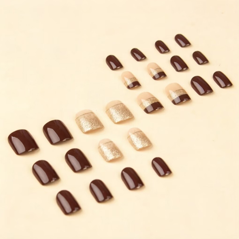 Short Square fake nails for wo - đánh giá và giá Nail Art Gliter