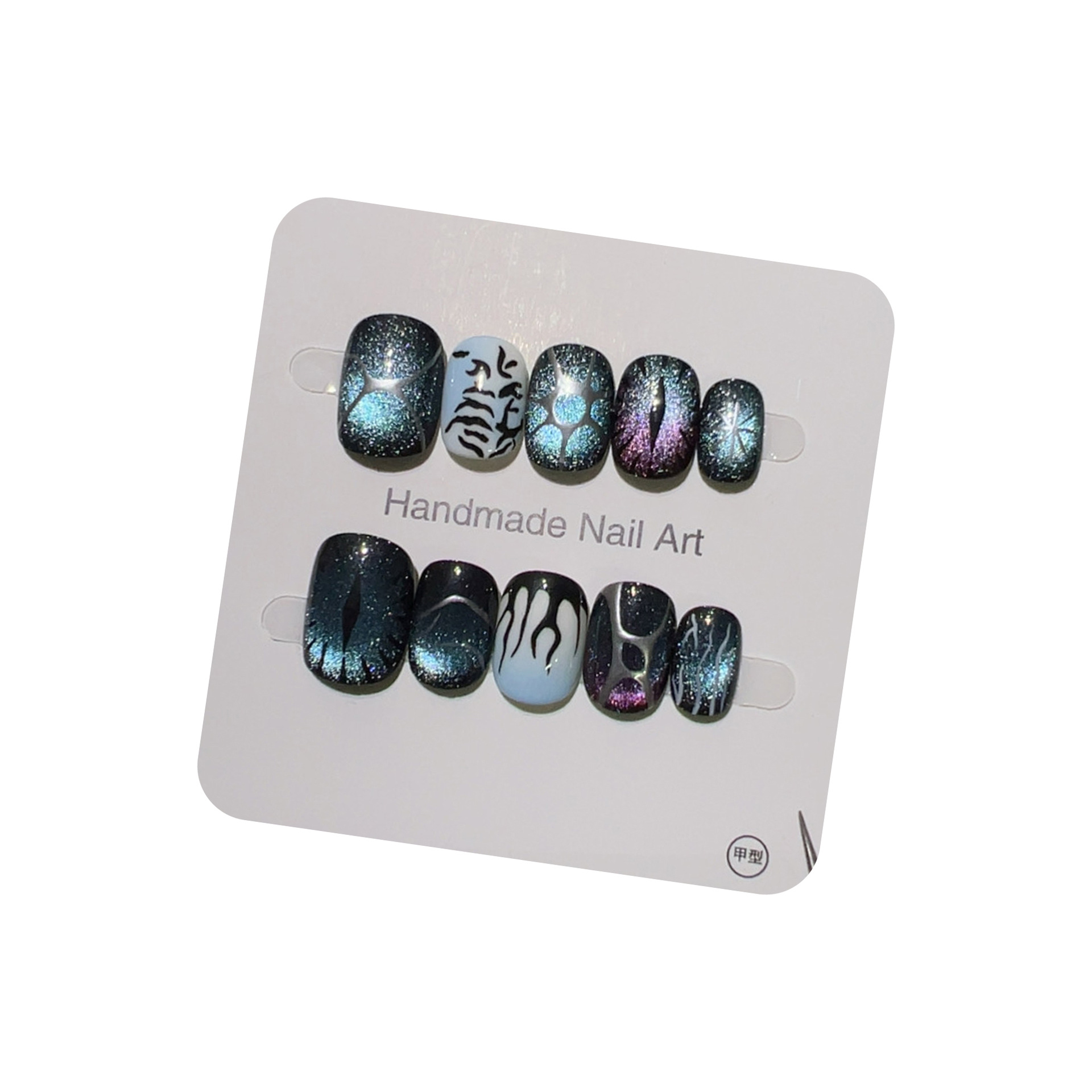 10pcs Gothic Cat Eye Handmade  - đánh giá và giá Nail Art Zebra