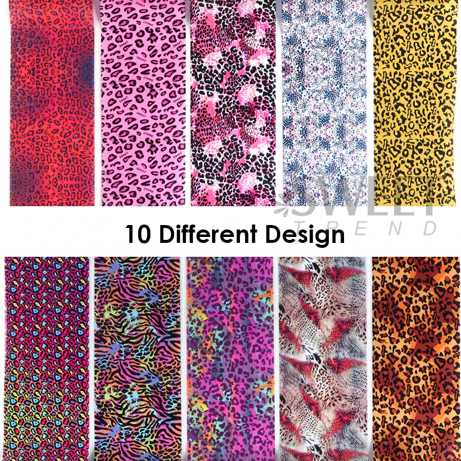 10pcs Colorful Leopard Print N - đánh giá và giá Nail Art Zebra