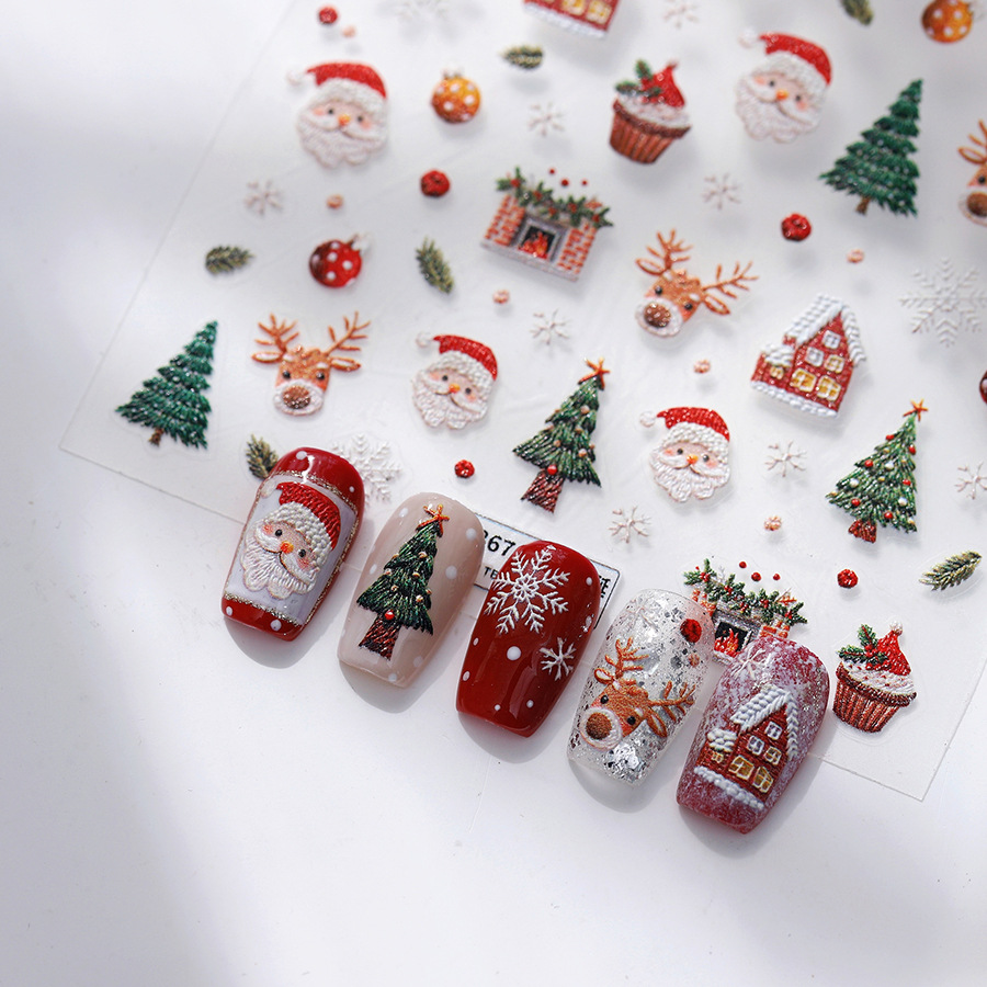Cute Christmas Bear & Gingerbr - đánh giá và giá Nail Art Xmas Design