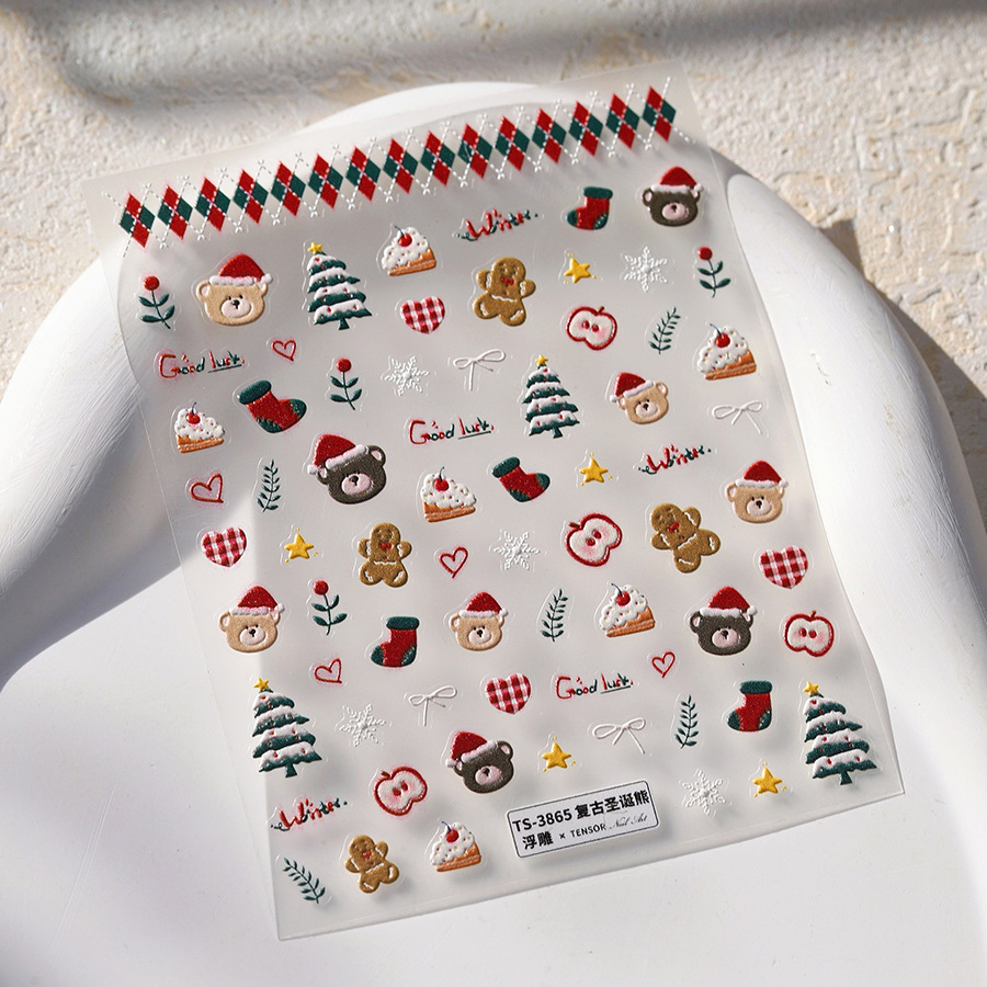 Cute Christmas Bear & Gingerbr - đánh giá và giá Nail Art Xmas Design