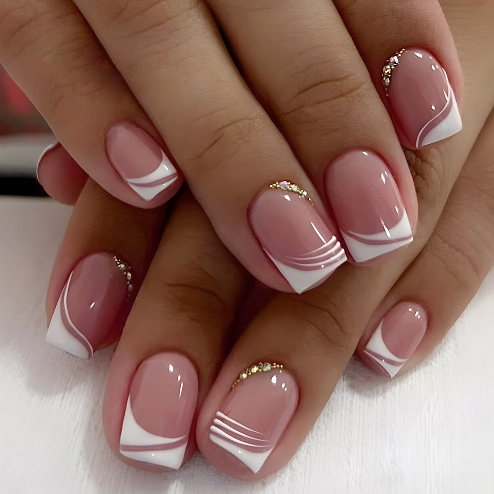 24Pcs Irregular French Fake Na - đánh giá và giá Nail Art Simple