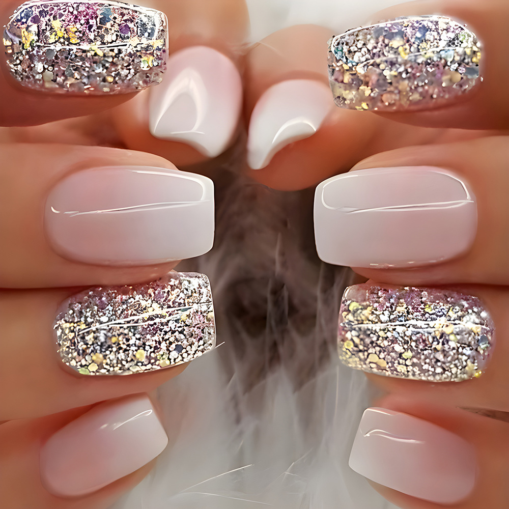 24Pcs Irregular French Fake Na - đánh giá và giá Nail Art Simple