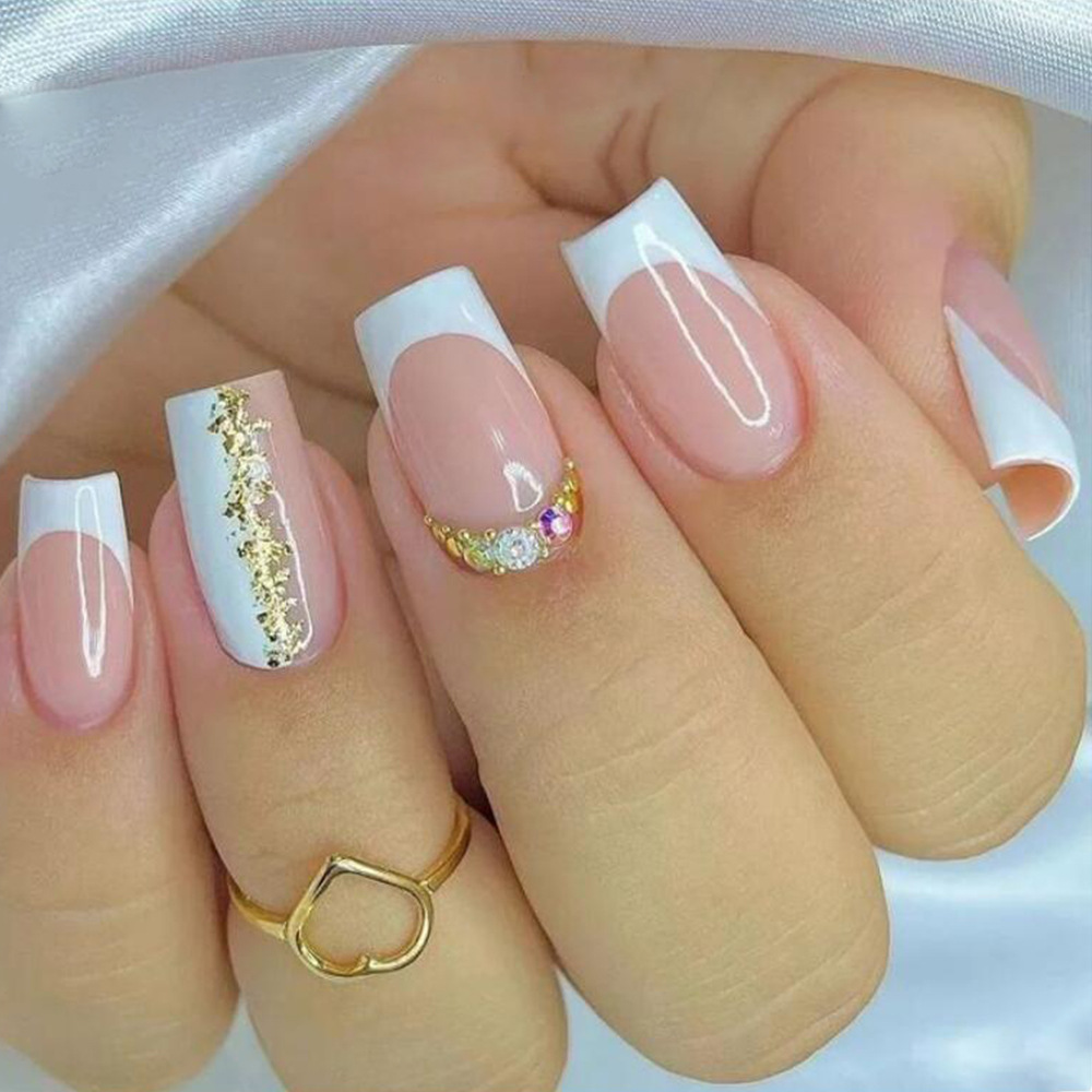 24Pcs Irregular French Fake Na - đánh giá và giá Nail Art Simple