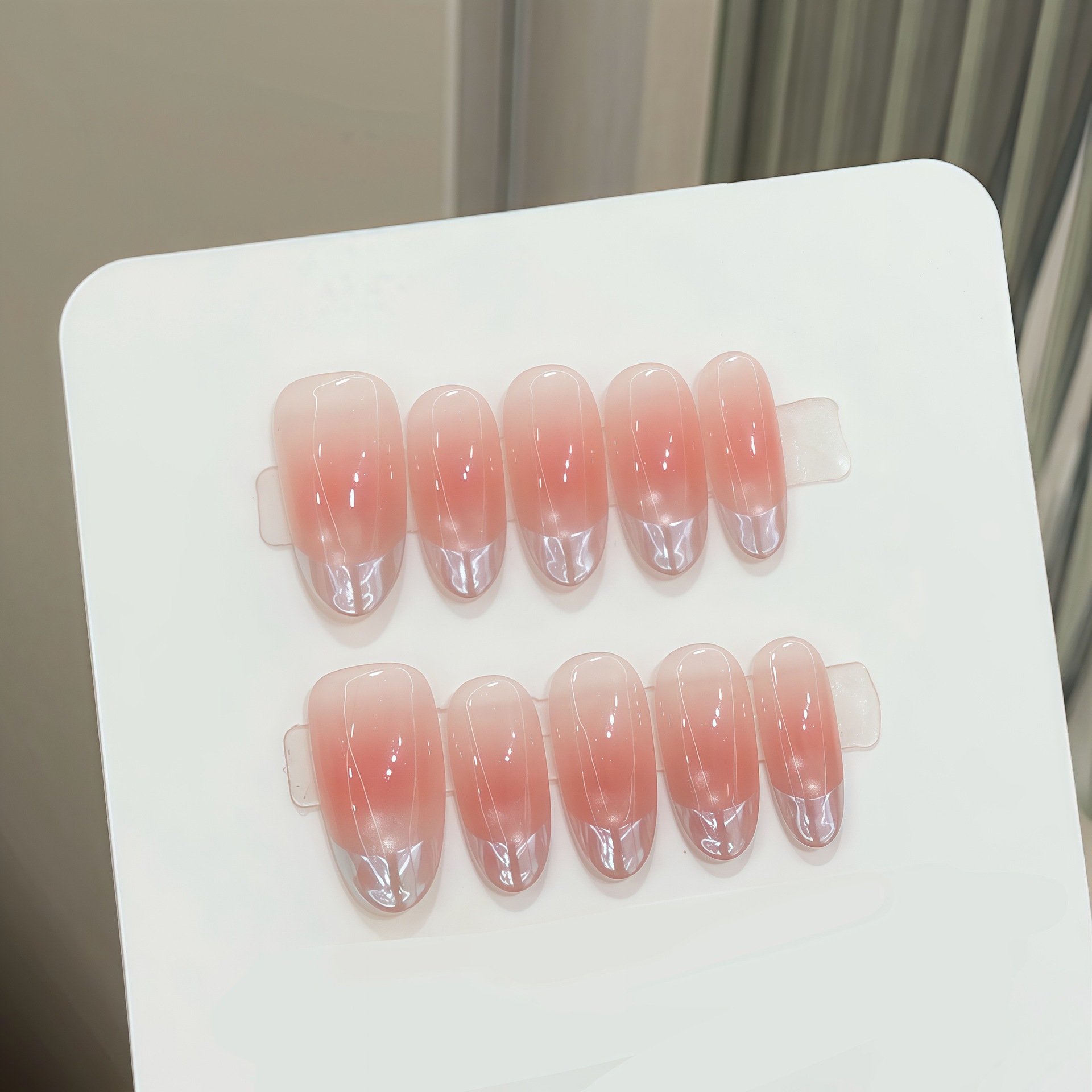 10pcs Pure Hand Pressed Oval N - đánh giá và giá Nail Art Simple