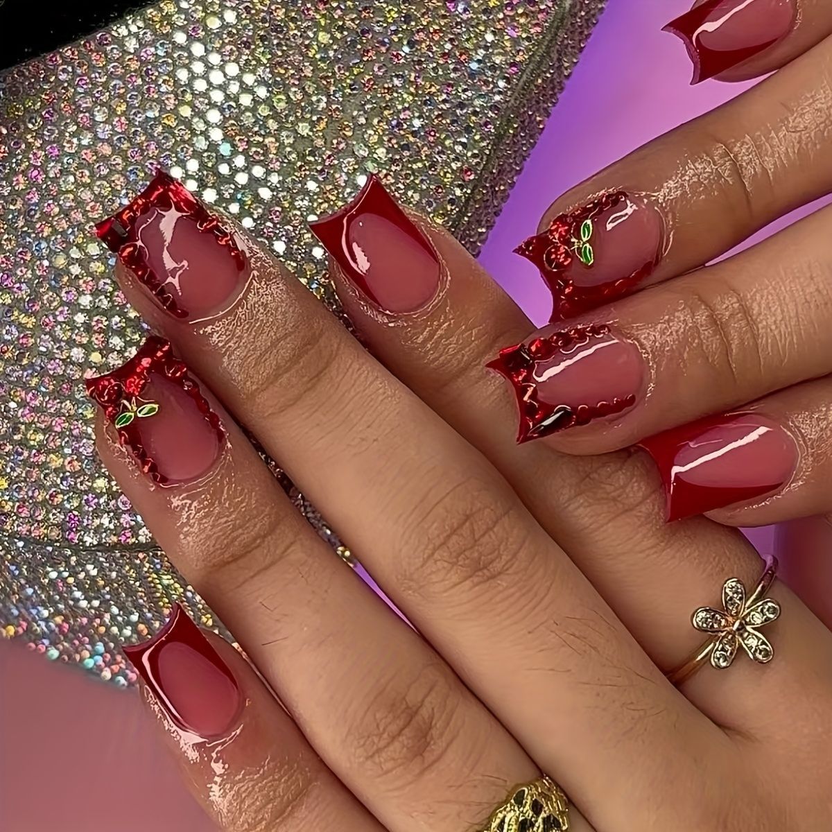 24pcs Finished Fake Nails Fren - đánh giá và giá Nail Art Simple