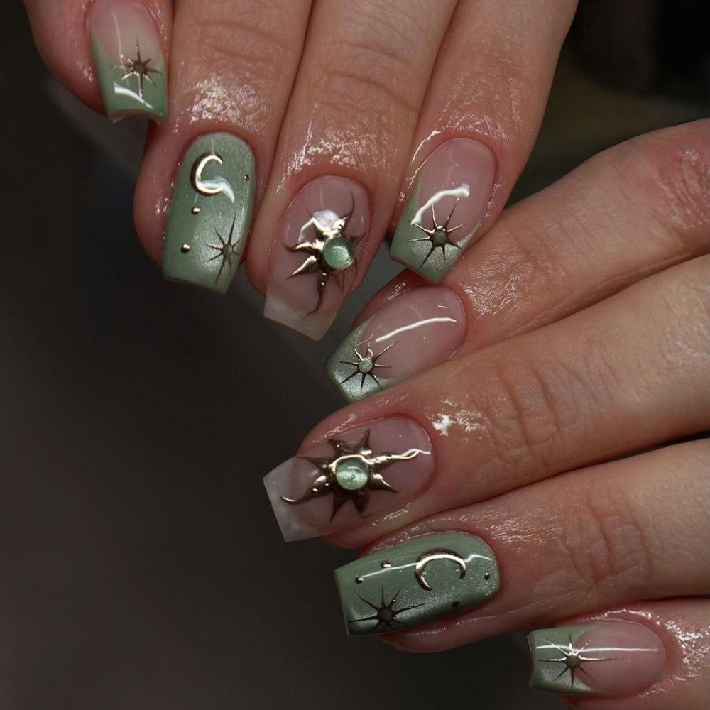 24pcs Finished Fake Nails Fren - đánh giá và giá Nail Art Simple