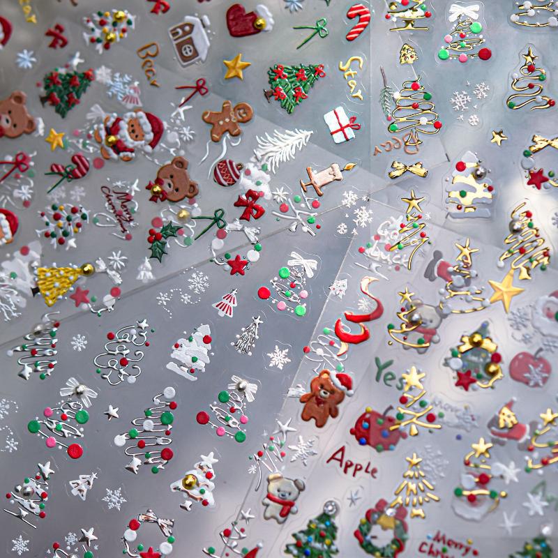 3D Christmas Nail Art Stickers - đánh giá và giá Nail Art Xmas Design