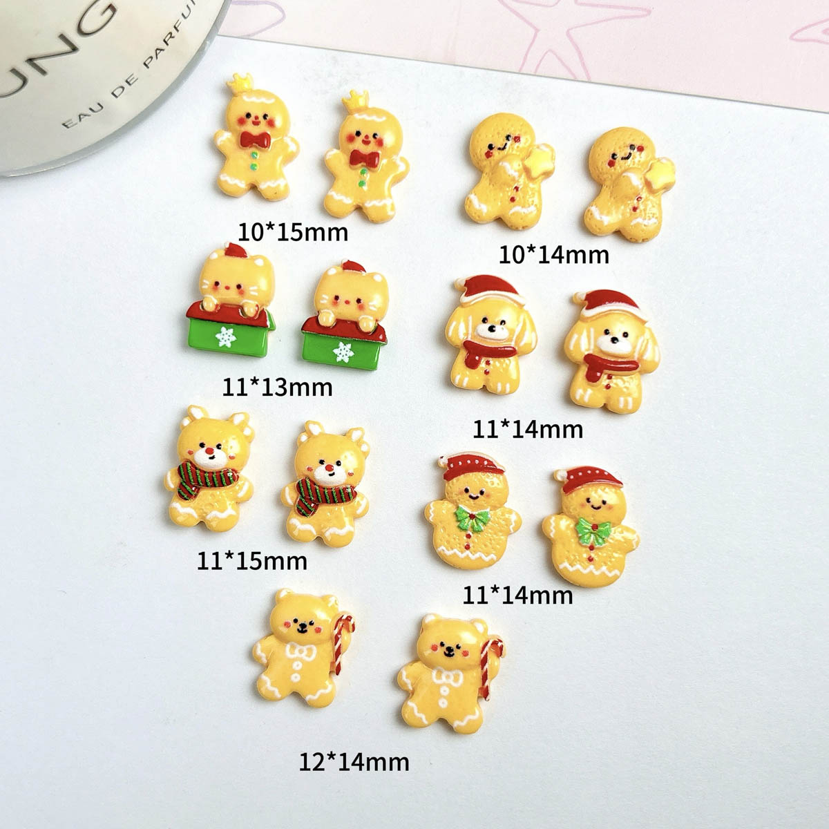 20PCS Kawaii Christmas Gingerb - đánh giá và giá Nail Art Xmas Design