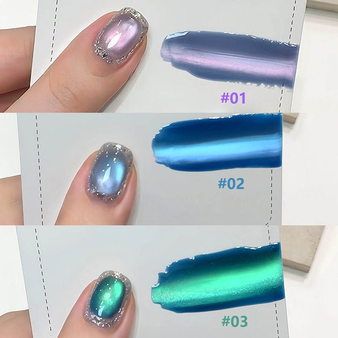 1pcs SHAKA Sea Fantasy Cat Eye - đánh giá và giá Nail Art Emerald Blue